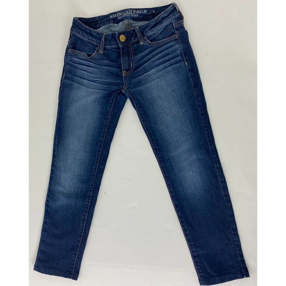 American Eagle Jeans Jegging Super Stretch Blue Jeans - Size 0 - Picture 2 of 8